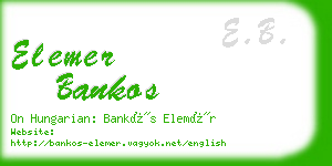 elemer bankos business card